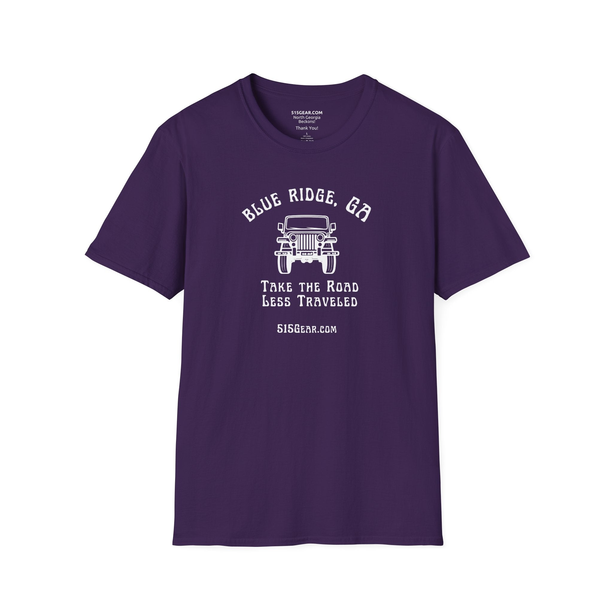 Unisex Adult T-shirt, cool Jeep Graphic, by 515Gear.com | Blairsville, GA | Take the Road Less Traveled