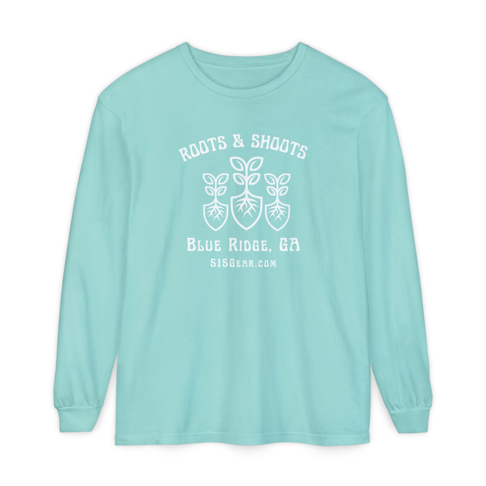 Unisex Adult Long Sleeve T-shirt, Roots & Shoots Design by 515Gear.com | Blue Ridge, GA | Gardening cheaper than Therapy!