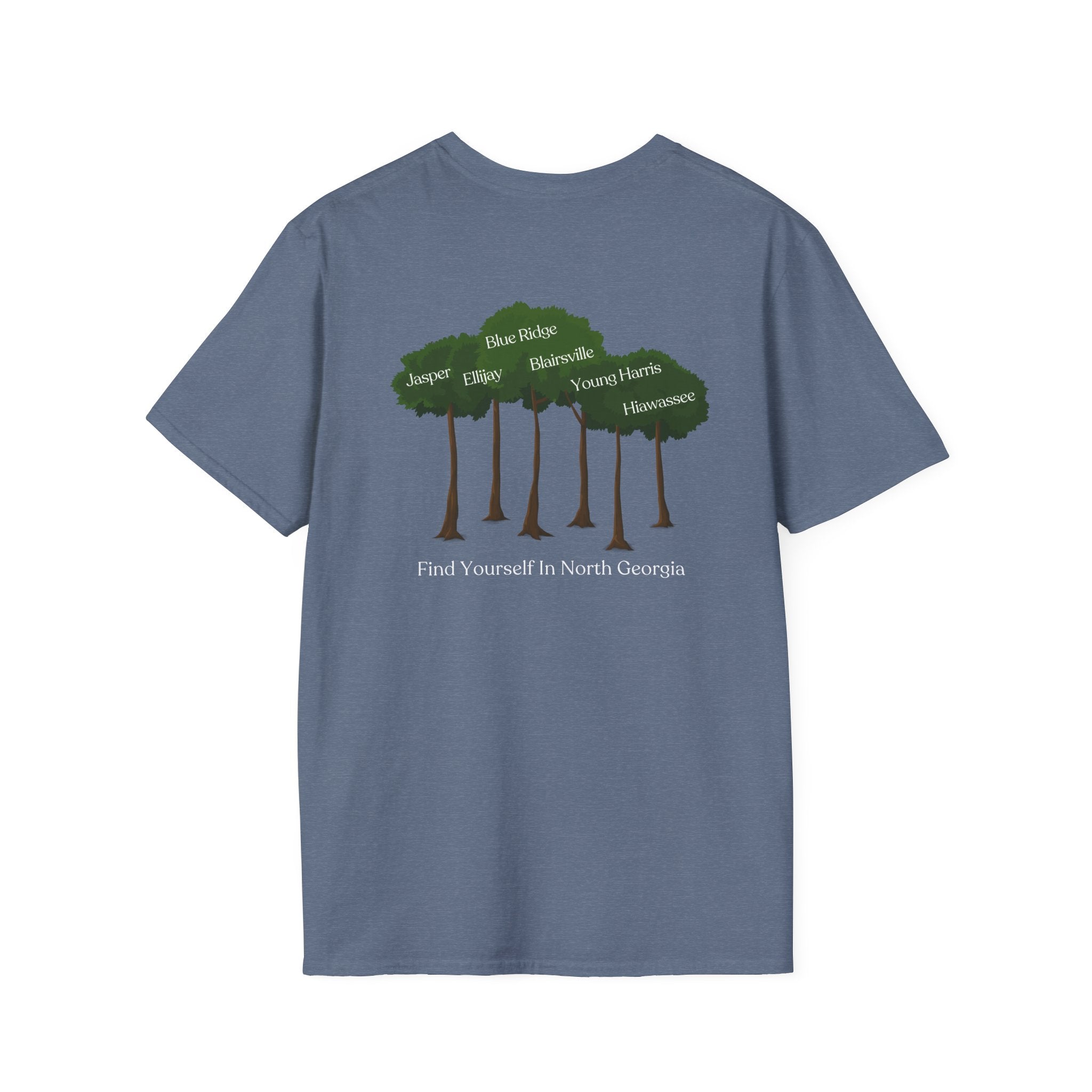 unisex adult T-shirt, Tree Graphic, by 515Gear.com, Find yourself in North Georgia!