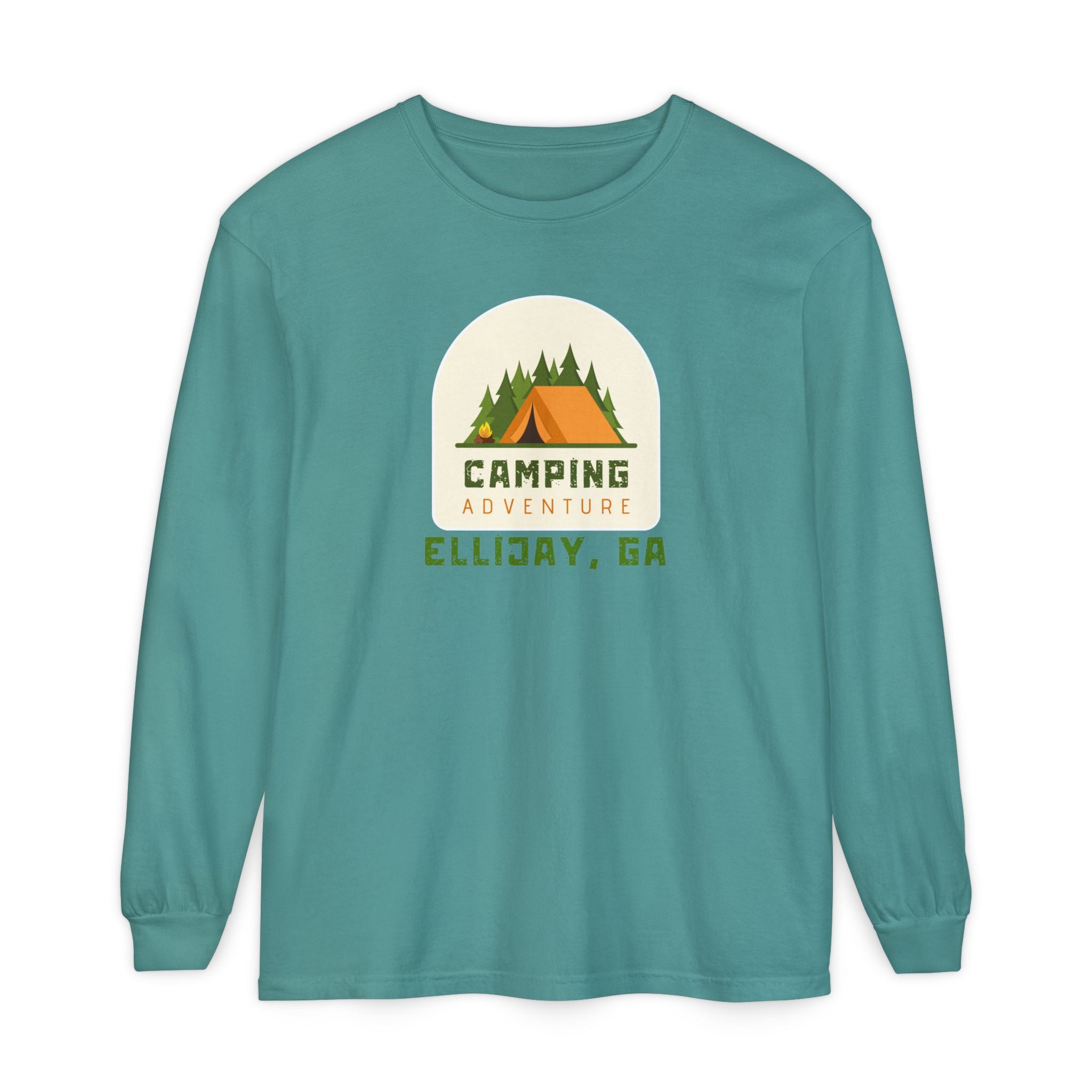 Unisex Adult Long Sleeve T-shirt, Camping Adventure Design, by 515Gear.com | Ellijay, GA | Camping Hair, Don't Care!