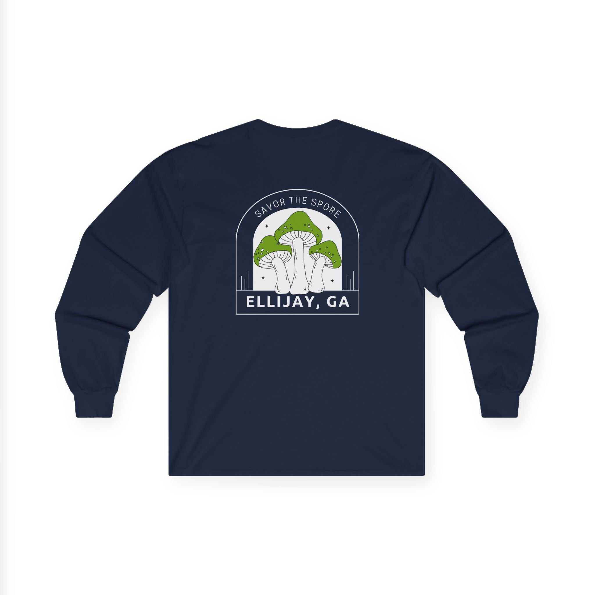 Unisex Adult Long Sleeve T-shirt, Savor the Spore Design by 515Gear.com | Ellijay, GA | Mushrooms are the most Fun Guys!