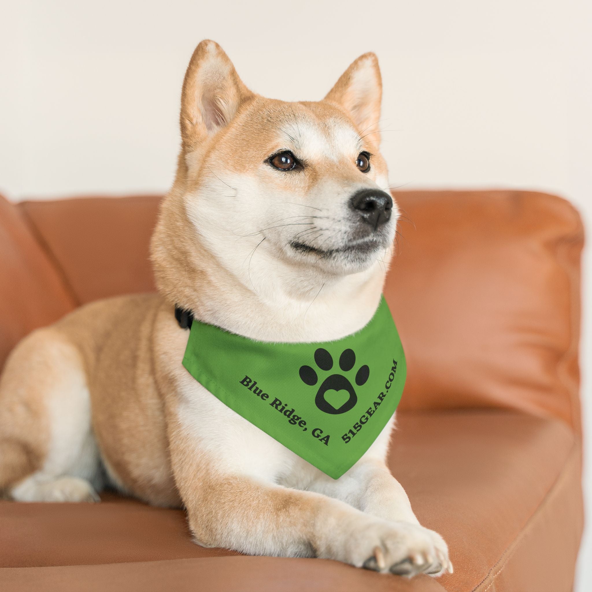 Dog Bandana, by 515 Gear.com | Blue Ridge, GA | Green Bling for your favorite pup!