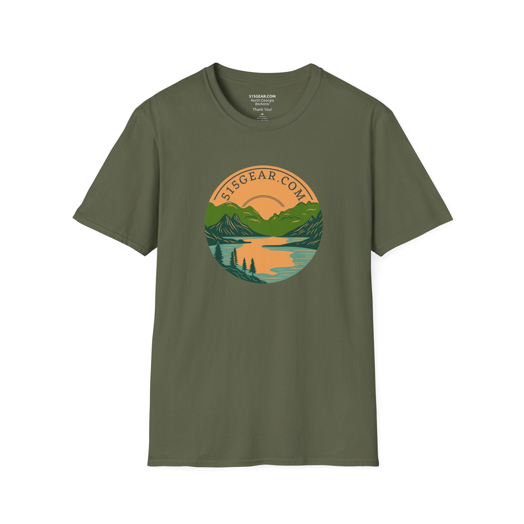 unisex crew neck t-shirt, Mountain Lake graphic by 515Gear.com