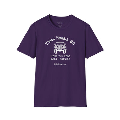Unisex Adult T-shirt, cool Jeep Graphic, by 515Gear.com | Young Harris, GA | Take the Road Less Traveled