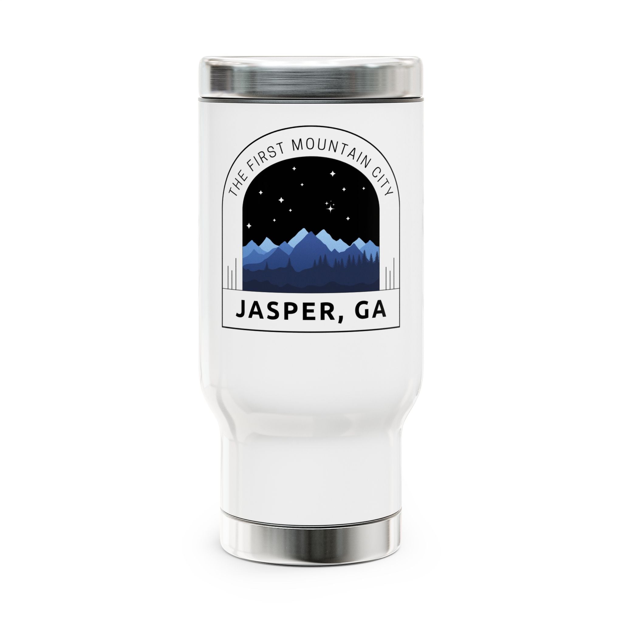 Jasper- Stainless Steel Travel Mug with Handle, 14oz