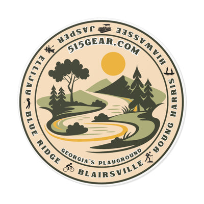 Scenic River 515Gear.com (Georgia's Playground) round sticker
