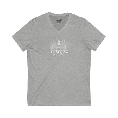 Women’s V-Neck T-shirt, Play Outside, by 515Gear.com | Jasper, GA | Forest themed 