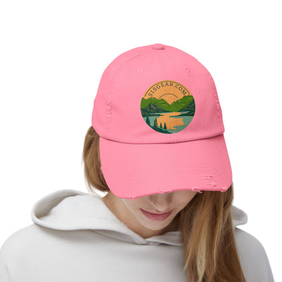 Distressed Baseball cap, 515 Gear Adventure Awaits Logo | by 515Gear.com | Come sit by the lake!