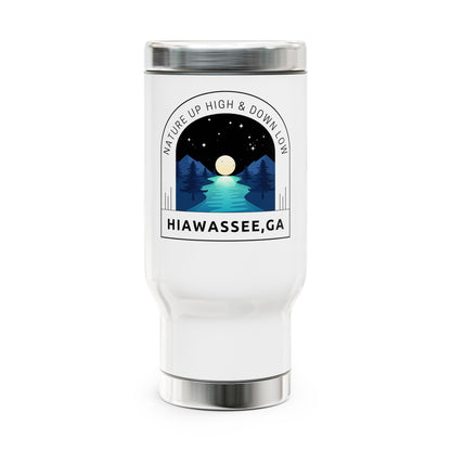 Hiawassee- Stainless Steel Travel Mug with Handle, 14oz