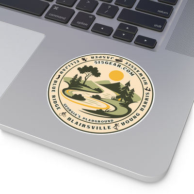 Scenic River 515Gear.com (Georgia's Playground) round sticker