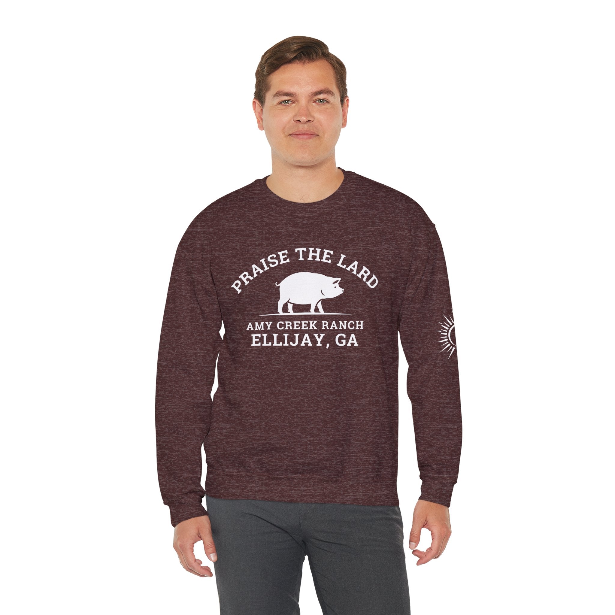 Ellijay, Praise the Lard, Amy Creek Ranch - Heavy Blend™ Crewneck Sweatshirt