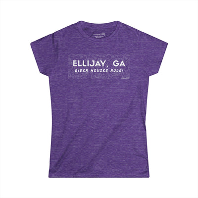 Woman's Ellijay, GA Purple t-shirt "Cider Houses Rule" by 515Gear.com | Mountain Orchard life