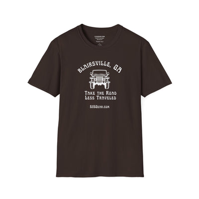 Unisex Adult T-shirt, cool Jeep Graphic, by 515Gear.com | Blairsville, GA | Take the Road Less Traveled