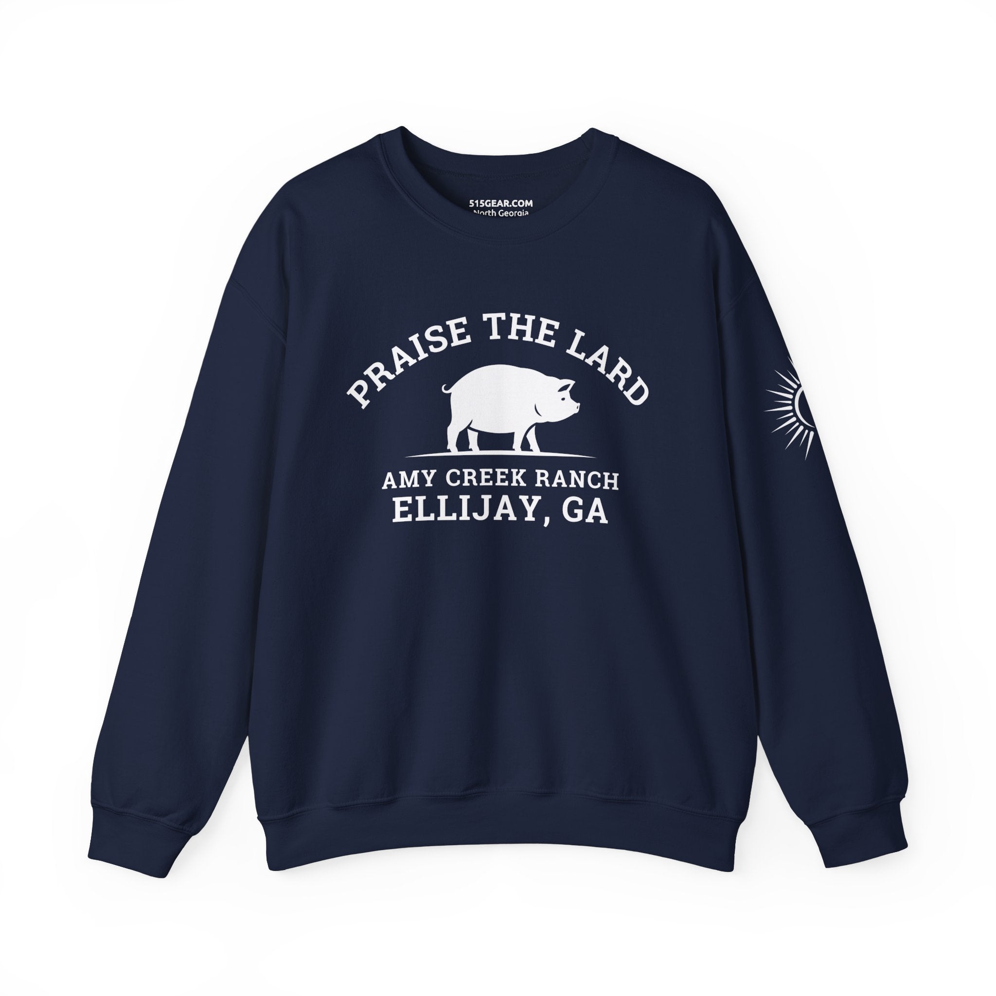 Ellijay, Praise the Lard, Amy Creek Ranch - Heavy Blend™ Crewneck Sweatshirt