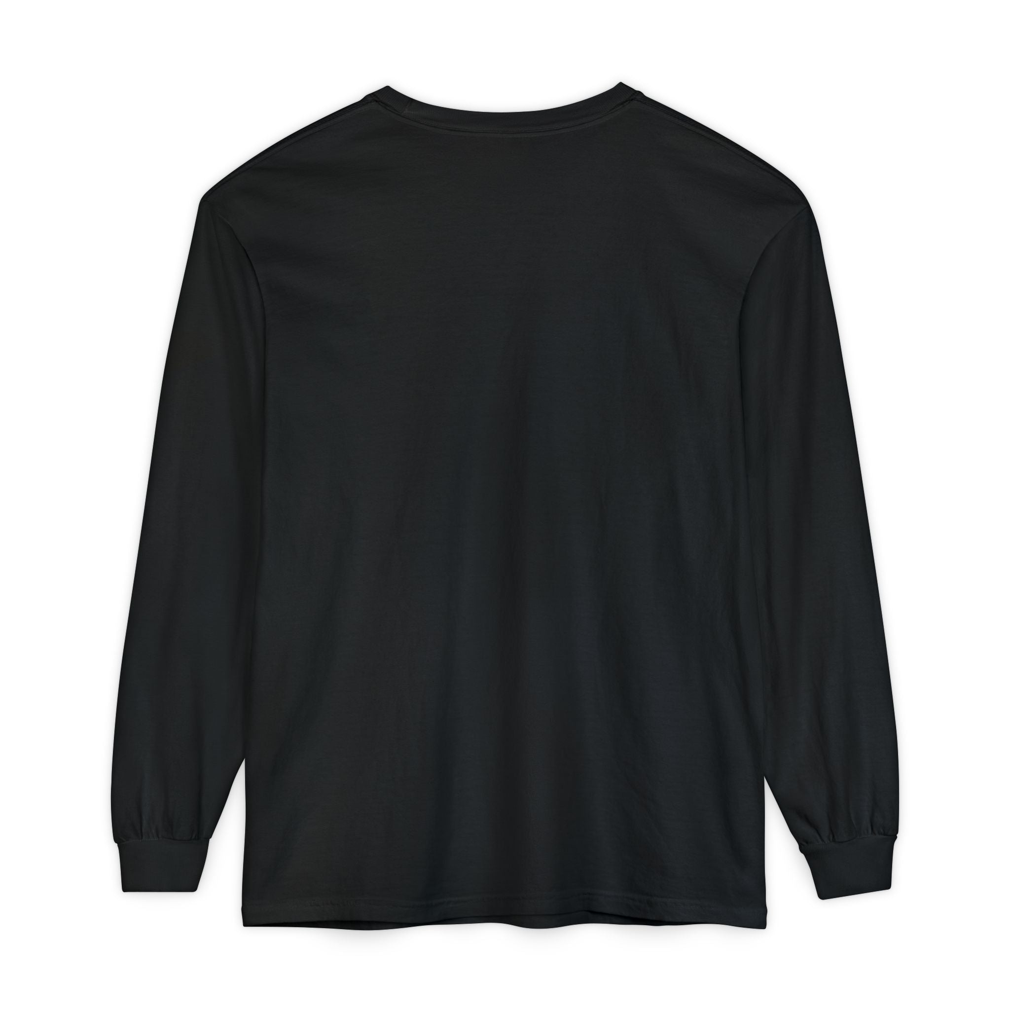 Black long-sleeve shirt on a white background