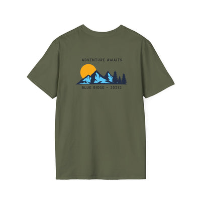 Adult T-shirt, Adventure Awaits Graphic, by 515Gear.com | Blue Ridge, GA | 30513