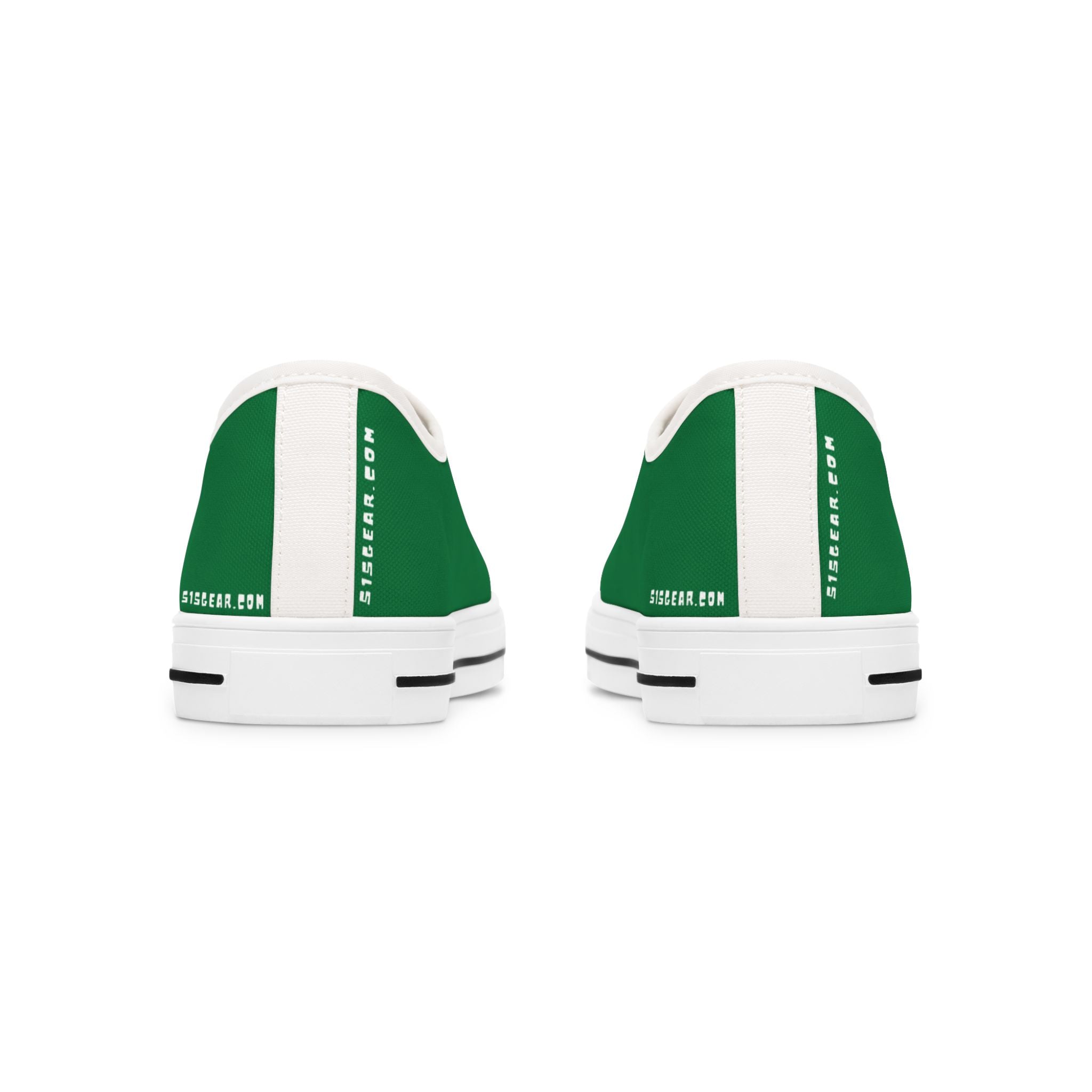 Green and white sneakers with 515geqr.com logo and always spartan branding