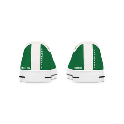 Green and white sneakers with 515geqr.com logo and always spartan branding