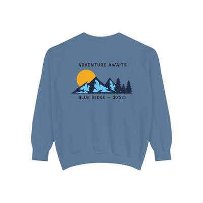 Adult Sweatshirt, Adventure Awaits Graphic, by 515Gear.com | Blue Ridge, GA | 30513