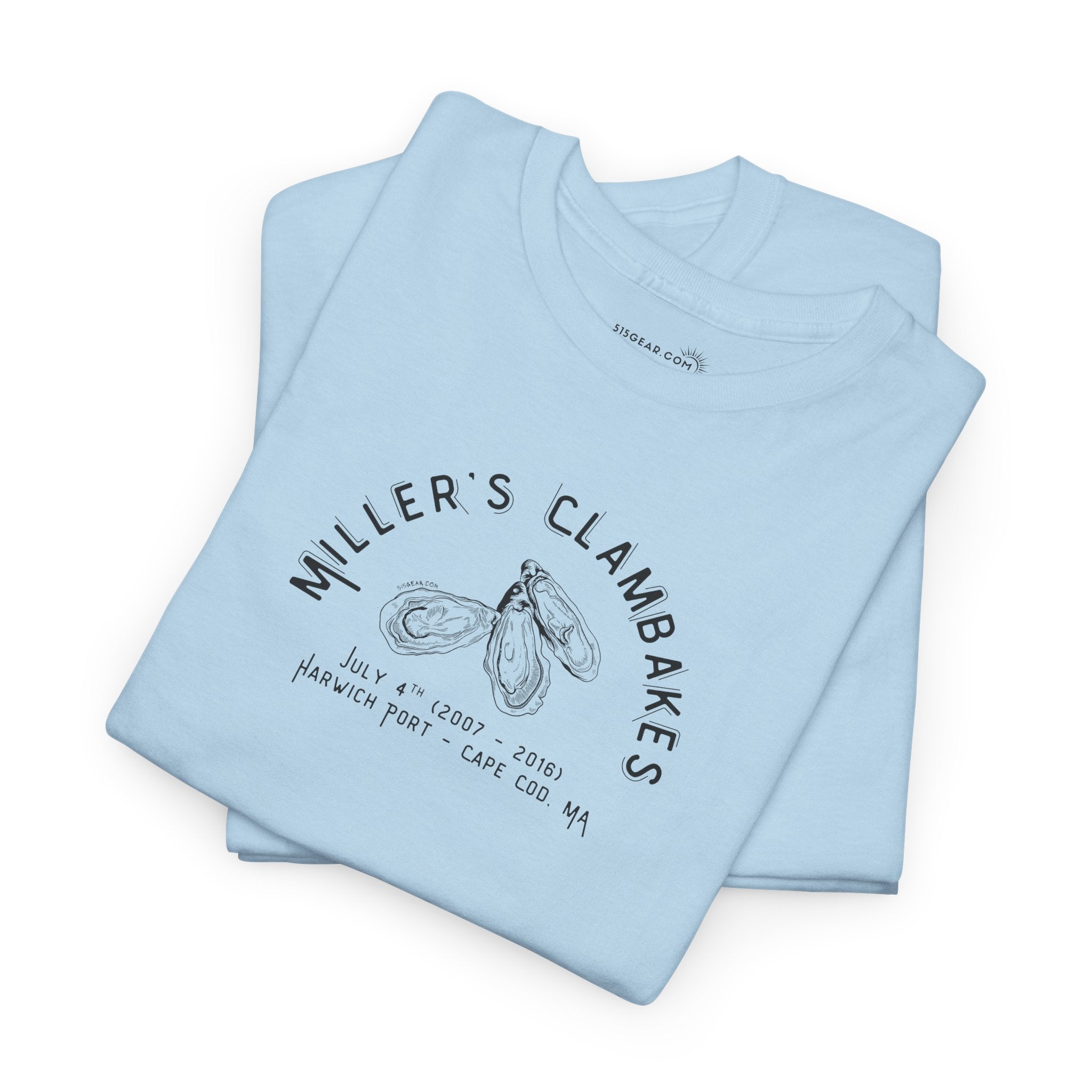 Oysters & Miller’s Clambakes - Harwich Port MA Unisex Heavy Cotton Tee