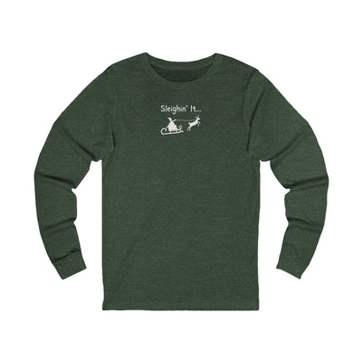 “Sleighin’ It” Santa & Rudolph Unisex Long Sleeve Tee