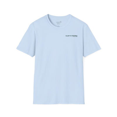 Light blue t-shirt with cartoon Sparty peeing with text Always Spartan