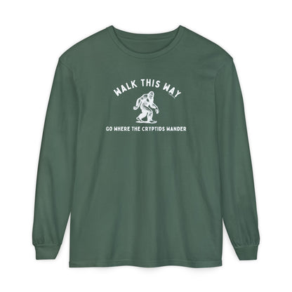 Walk This Way – Bigfoot Wanderer Long Sleeve Tee (Comfort Colors®)