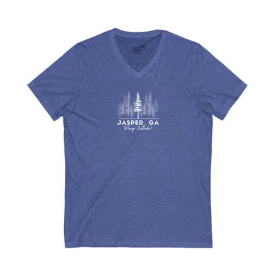 Women’s V-Neck T-shirt, Play Outside, by 515Gear.com | Jasper, GA | Forest themed 