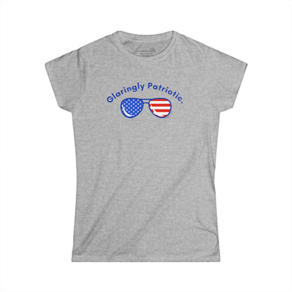 July 4th Collection - Glaringly Patriotic - Women’s Short Sleeve V-Neck Softstyle Tee