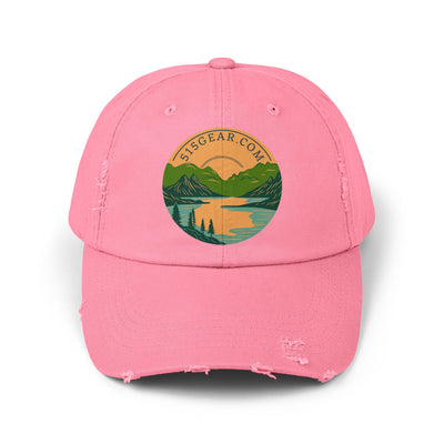 Distressed Baseball cap, 515 Gear Adventure Awaits Logo | by 515Gear.com | Come sit by the lake!