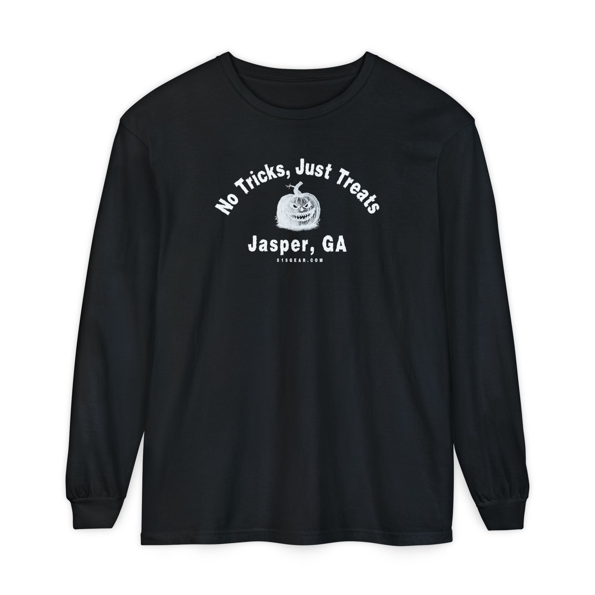 "No Tricks, Just Treats" Jasper, GA Halloween Long Sleeve T-Shirt