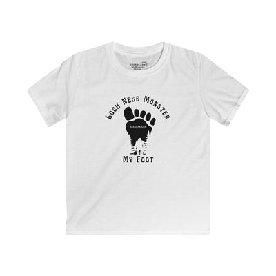 Kid’s T-Shirt “Loch Ness Monster My Foot” | by 515Gear.com | Bigfoot cruising through the forest! 