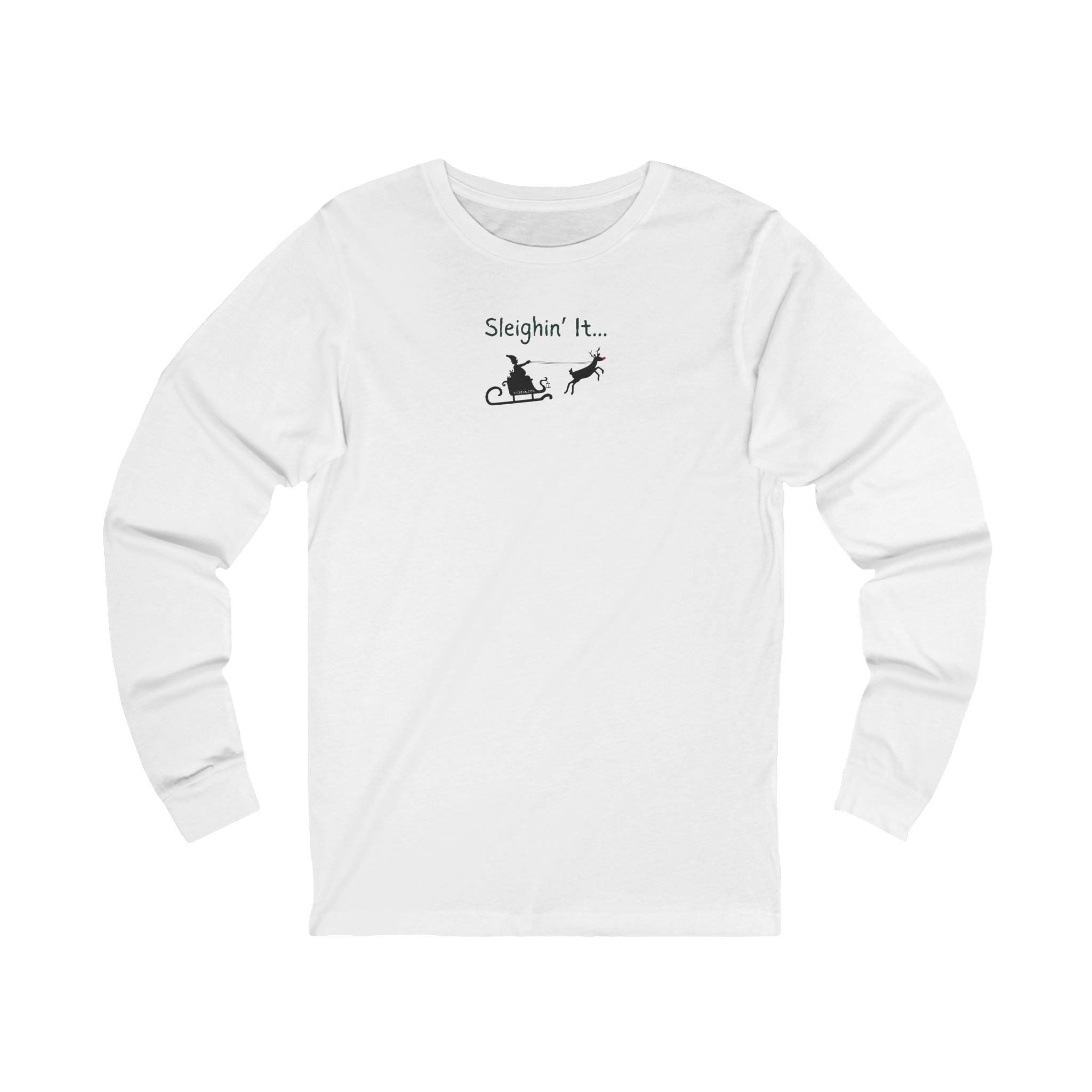 “Sleighin’ It” Santa & Rudolph Unisex Long Sleeve Tee