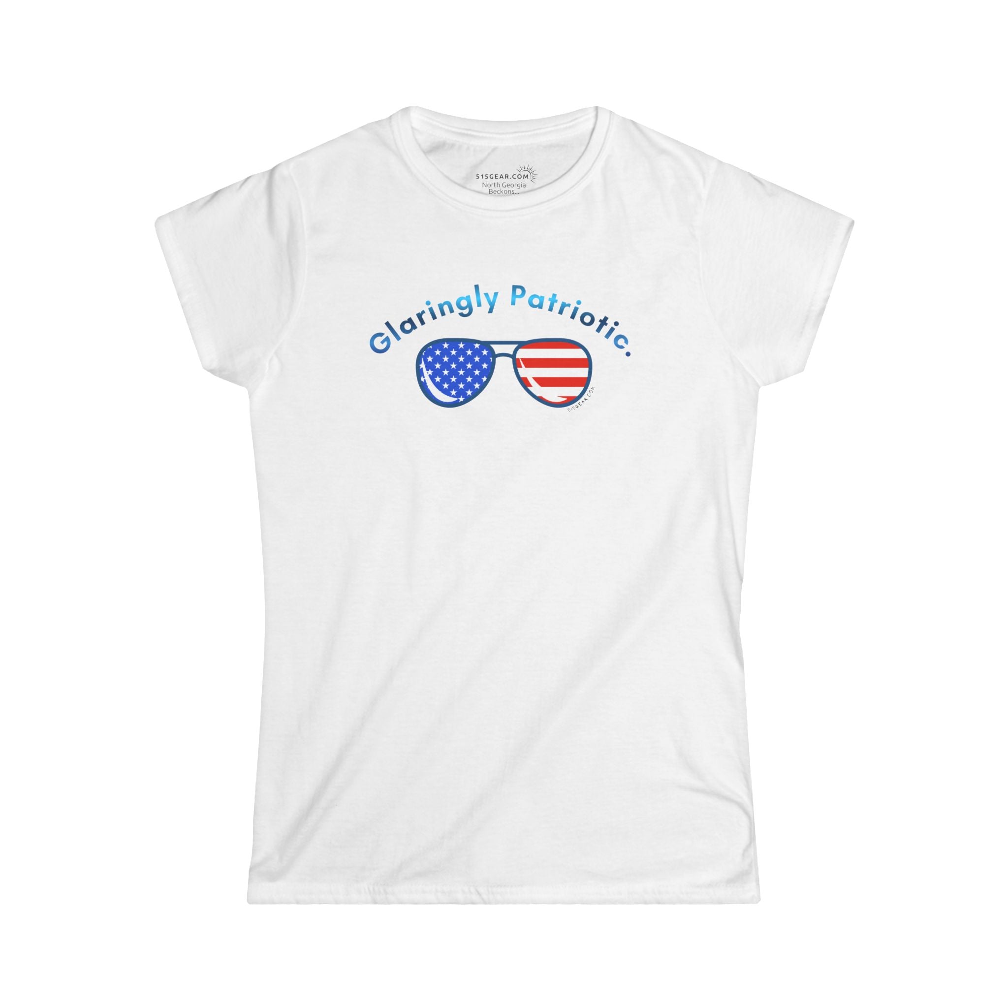 July 4th Collection - Glaringly Patriotic - Women’s Short Sleeve V-Neck Softstyle Tee