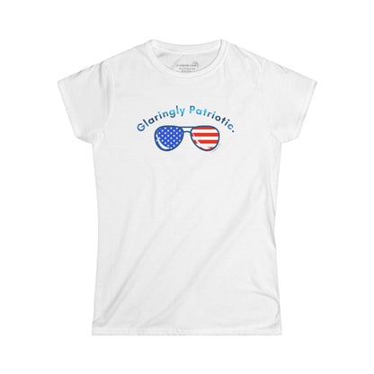 July 4th Collection - Glaringly Patriotic - Women’s Short Sleeve V-Neck Softstyle Tee