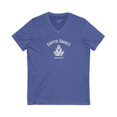 Women’s V-Neck T-shirt, Cryptid Society | by 515Gear.com | Sasquatch tranquility! 