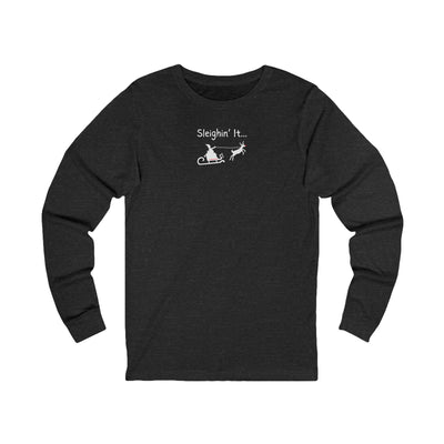 “Sleighin’ It” Santa & Rudolph Unisex Long Sleeve Tee