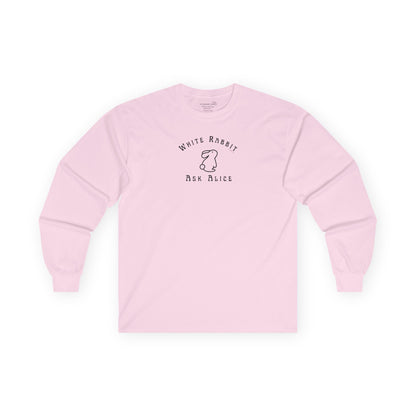 Dreamy White Rabbit - Ask Alice - Long Sleeve Tee