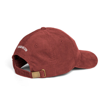Burgundy Red corduroy hat with 515Gear.com embroidered in white on the back