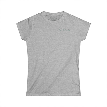 Gray t-shirt with a logo on a white background