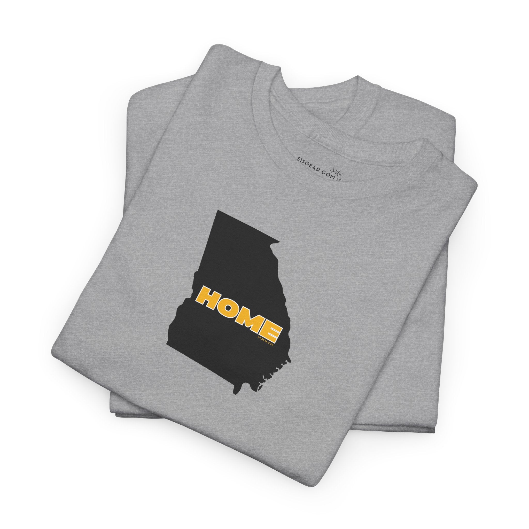 Gray t-shirt with State of Georgia graphic and text 'HOME' in school colors