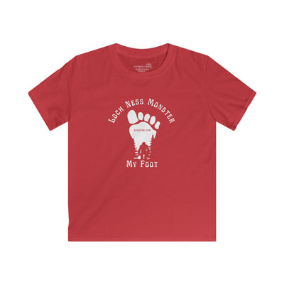 Kid’s T-Shirt “Loch Ness Monster My Foot” | by 515Gear.com | Bigfoot cruising through the forest! 