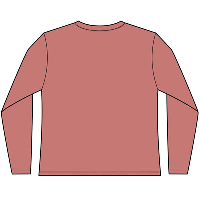 Reddish-brown long-sleeve shirt on a white background