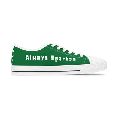 Green and white women's sneakers with 515gear.com logo and always spartan branding