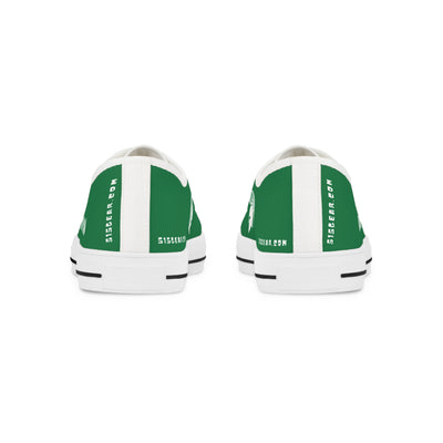Green and white sneakers with always spartan branding