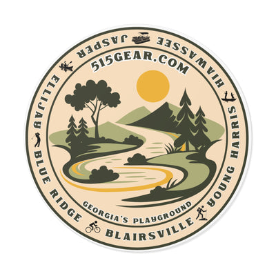 Scenic River 515Gear.com (Georgia's Playground) round sticker