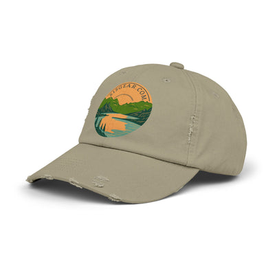 Distressed Baseball cap, 515 Gear Adventure Awaits Logo | by 515Gear.com | Come sit by the lake!