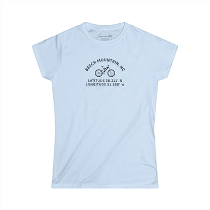 Lift, Mountain Bike, Repeat – Women’s Beech Mountain NC Women's Softstyle Tee