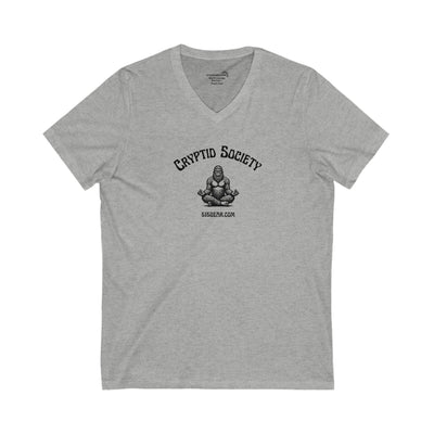Women’s V-Neck T-shirt, Cryptid Society | by 515Gear.com | Sasquatch tranquility! 