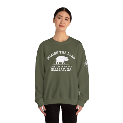 Ellijay, Praise the Lard, Amy Creek Ranch - Heavy Blend™ Crewneck Sweatshirt